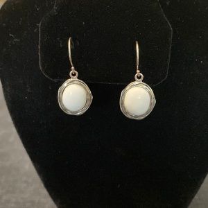 Sterling Silver and White Onyx Earrings by Paz Creations